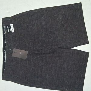 Hurley Essential Heather Hybrid Walking Shorts Color-Black Size-28 NWT